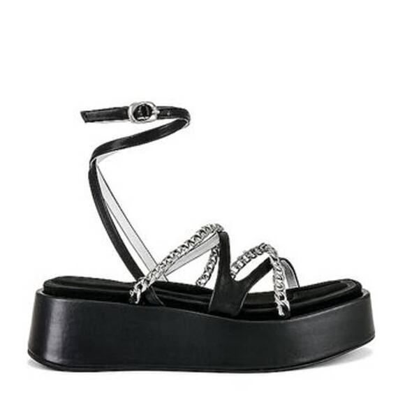 Rag & Bone Logan Platform Sandals Black Size 38.5 Y2K 90s Chunky - Picture 1 of 12